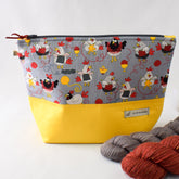 All Knit Up Chicken Print Project Bag - Large - Miss Babs Notions