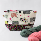 All Knit Up Sheep Print 2 Project Bag - Small - Miss Babs Notions