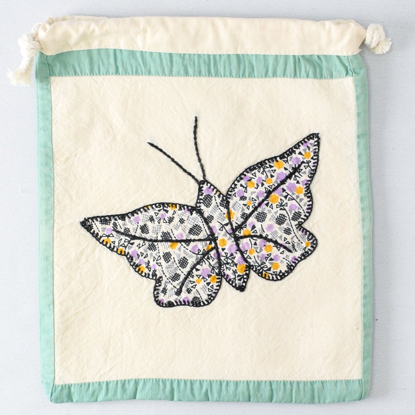Butterfly Drawstring Pouch with Mountain Meadow yarn - BB019