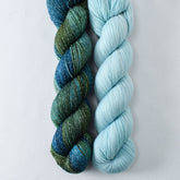 Blue Dasher, and Forever - Miss Babs Mosaicoscope Shawl Set