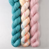 Blue Parakeet, Hitchhiker's Birthday, and Sugar - Miss Babs Pillowy Cowl Set