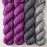 Boysenberry, Dark Carina, and Slate - Miss Babs Photo 51: The DNA Shawl Set