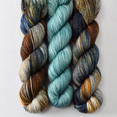 Coffee Break (Tarte) and Stargazing (Yummy 2-Ply) - Miss Babs Feyrow Shawl Set