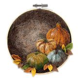 Crafty Knit Company Pumpkin in a Hoop Painting with Wool Needle Felting Kit - Miss Babs Notions