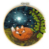 Crafty Knit Company Sleepy Fox in a Hoop Painting with Wool Needle Felting Kit - Miss Babs Notions