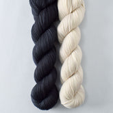 Dark Ursa Major and White Peppercorn - Miss Babs 2-Ply Duo