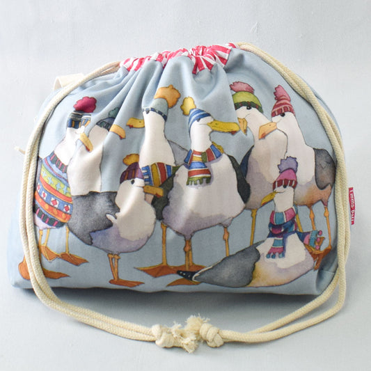 Emma Ball Gulls in Beanies Drawstring Bag - Miss Babs Notions