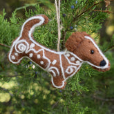 Felt Gingerbread Dachsund Dog Ornament - Miss Babs Notions