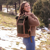 Fibers of Life Felt and Natural Leather Backpack - Forest - Miss Babs Notions