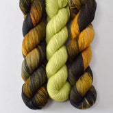 Fiery Cauldron (Tarte) and Iantha (Yummy 2-Ply) - Miss Babs Feyrow Shawl Set