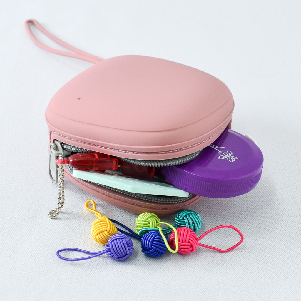 Fox and Pine Stitches Square Storage Pouch - Deep Pink