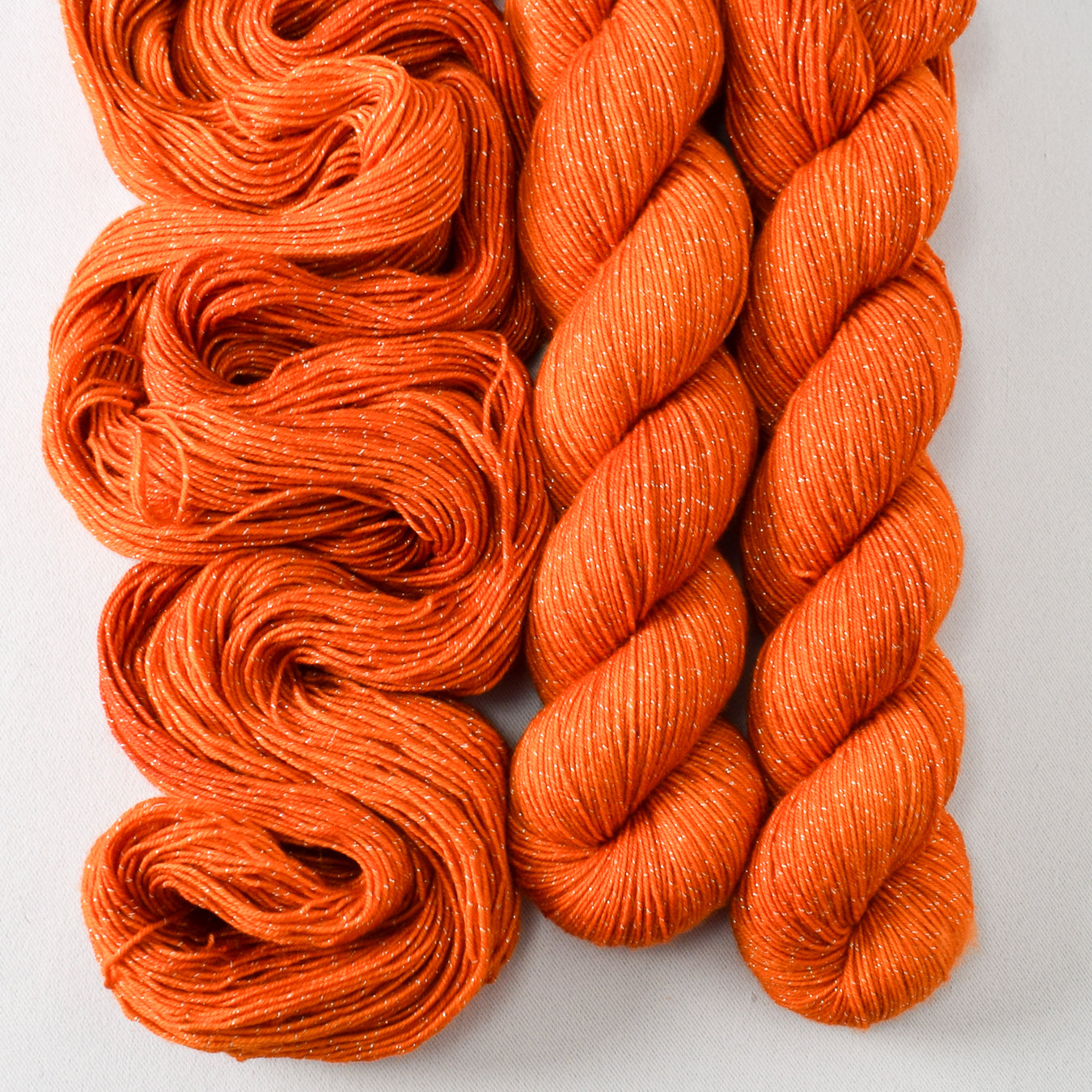French Marigold - Miss Babs Estrellita fingering weight superwash merino and Lurex yarn