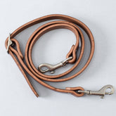 Brown Leather & Nickel Handles for Large Zip Project Bag
