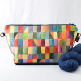 Navy with Rectangles Bag No. 5 - The Large Zip Project Bag