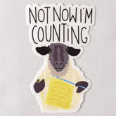 Not Now I'm Counting Knitting Sheep Vinyl Sticker - Miss Babs Notions