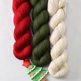 Poinsettia, Nori, and White Peppercorn - Miss Babs Yummy 2-Ply Trio