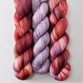 Rise and Shine (Tarte) and Flattop Mountain (Yummy 2-Ply) - Miss Babs Feyrow Shawl Set