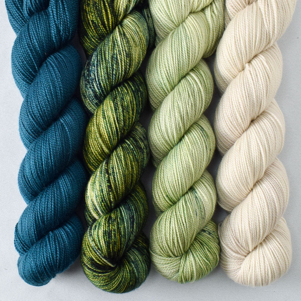 Sea Teal, Pacifica, Silver Palm, and Plover - Miss Babs Yummy 2-Ply Quartet