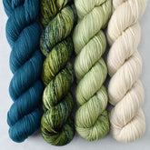 Sea Teal, Pacifica, Silver Palm, and Plover - Miss Babs Yummy 2-Ply Quartet