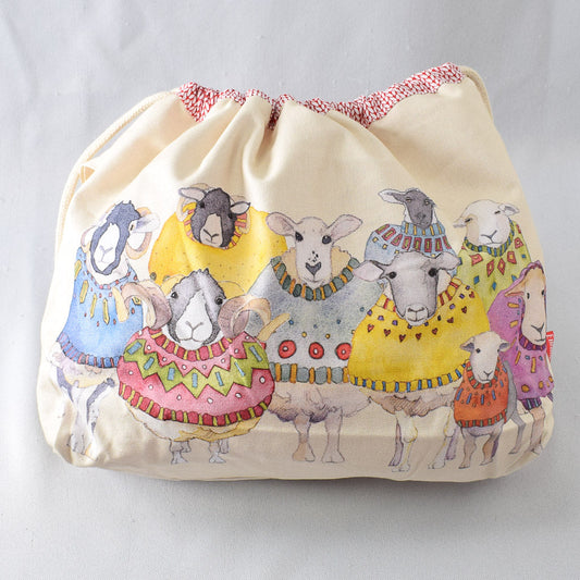 Sheep in Sweaters Drawstring Bag - Miss Babs notions