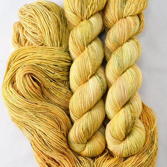 Tuscan Sun - Miss Babs Estrellita fingering weight superwash merino and Lurex yarn