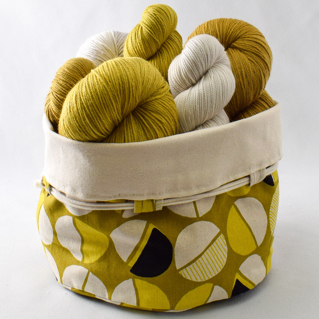 Asa Bucket Bag, Semicircles - Ochre Yellow - Miss Babs Notions