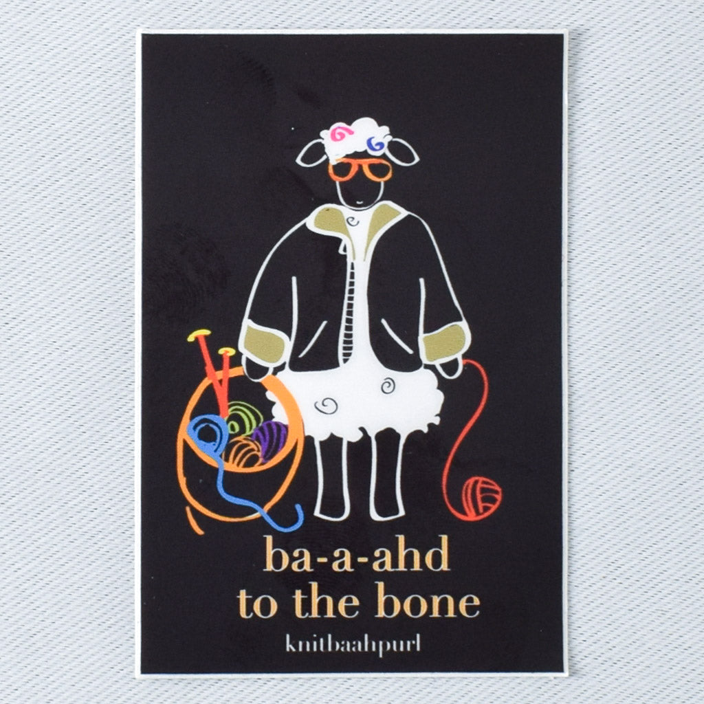 Baaahd to the Bone Vinyl Sticker - Miss Babs Notions