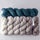 Beachcomber Gradient and Blackwatch Yummy 2-Ply - Shawl Set