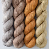 Beechwood, Dark Parchment, Dunes, Honeycake - Miss Babs Yummy 2-Ply Quartet