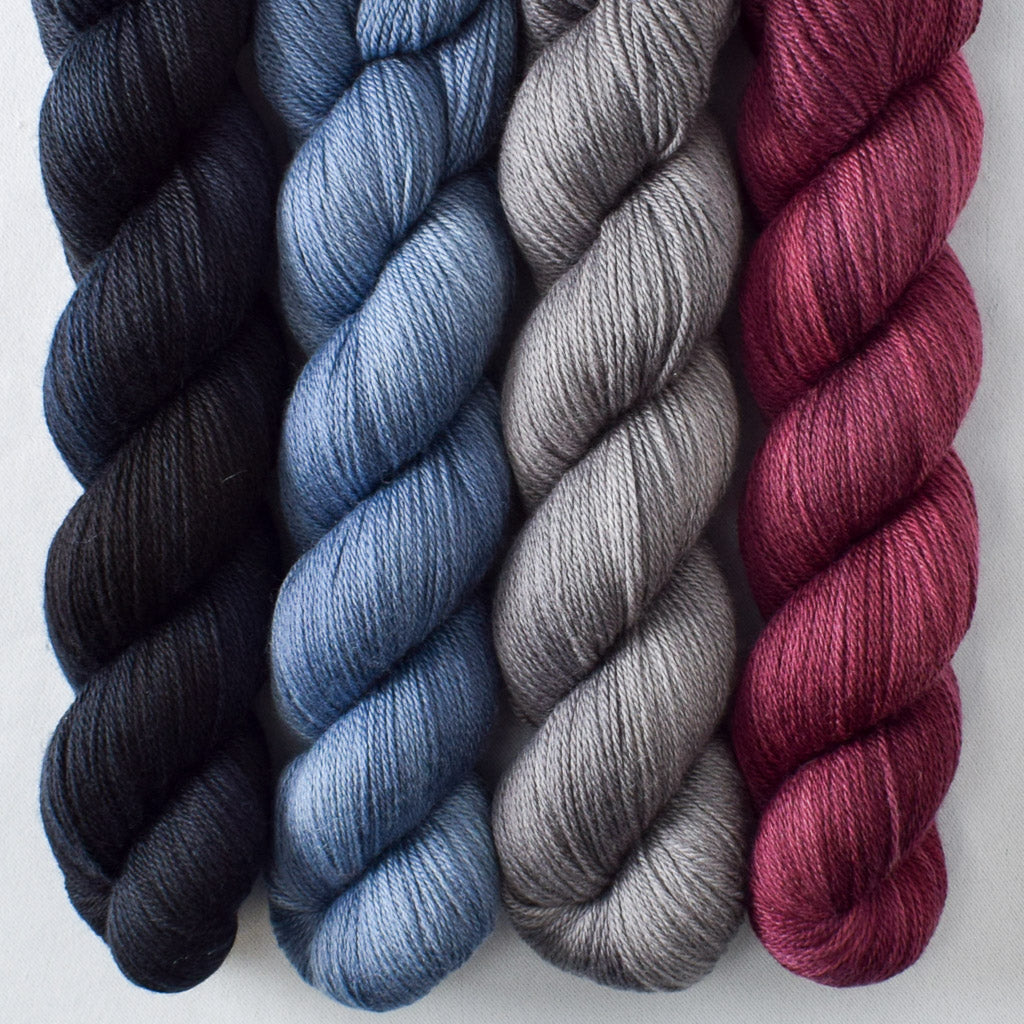 Blackbird, Oxidized Silver, Plum, Stowaway - Miss Babs Caroline Quartet