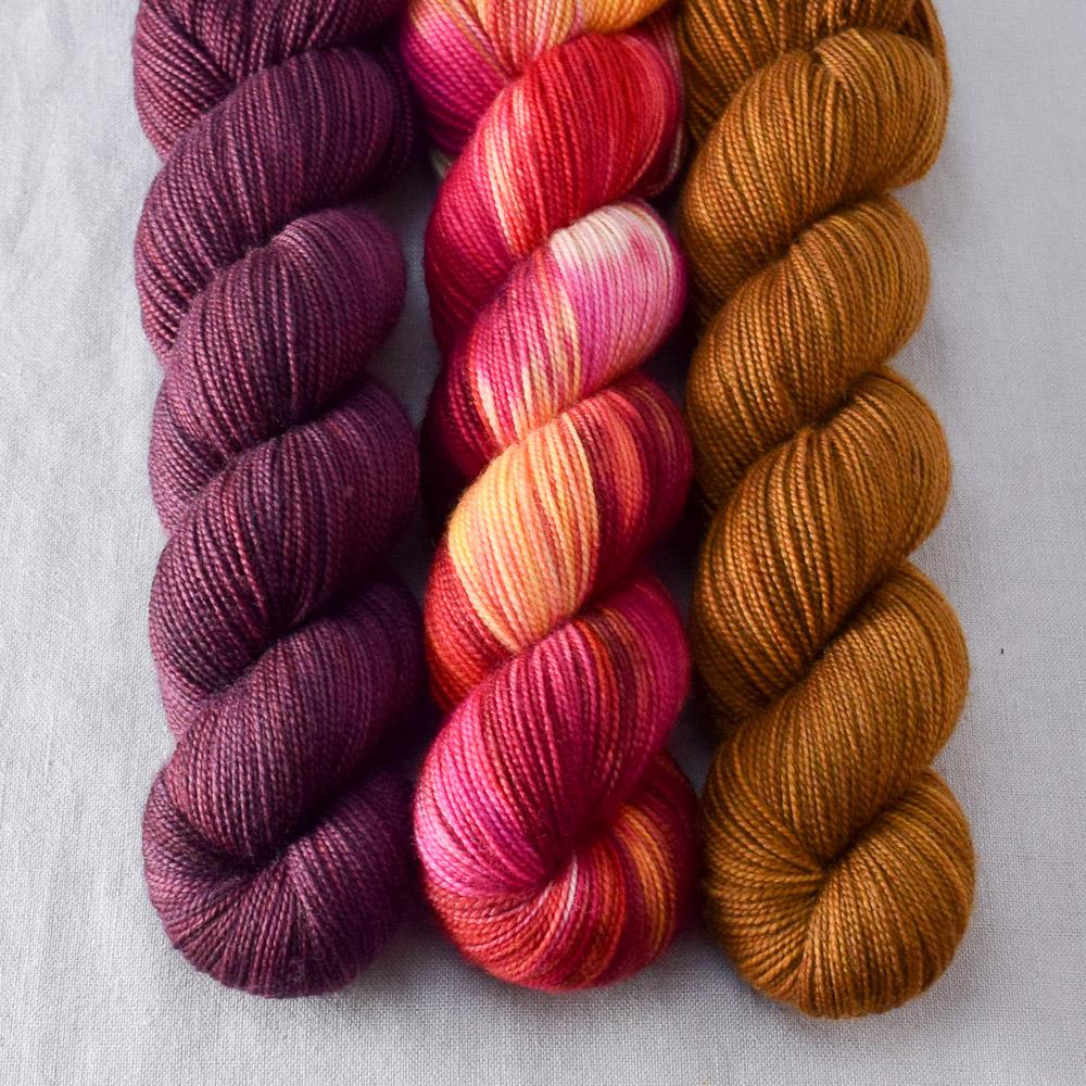Bloomin Pansies, Dark Roast, Plum - Miss Babs Yummy 2-Ply Trio