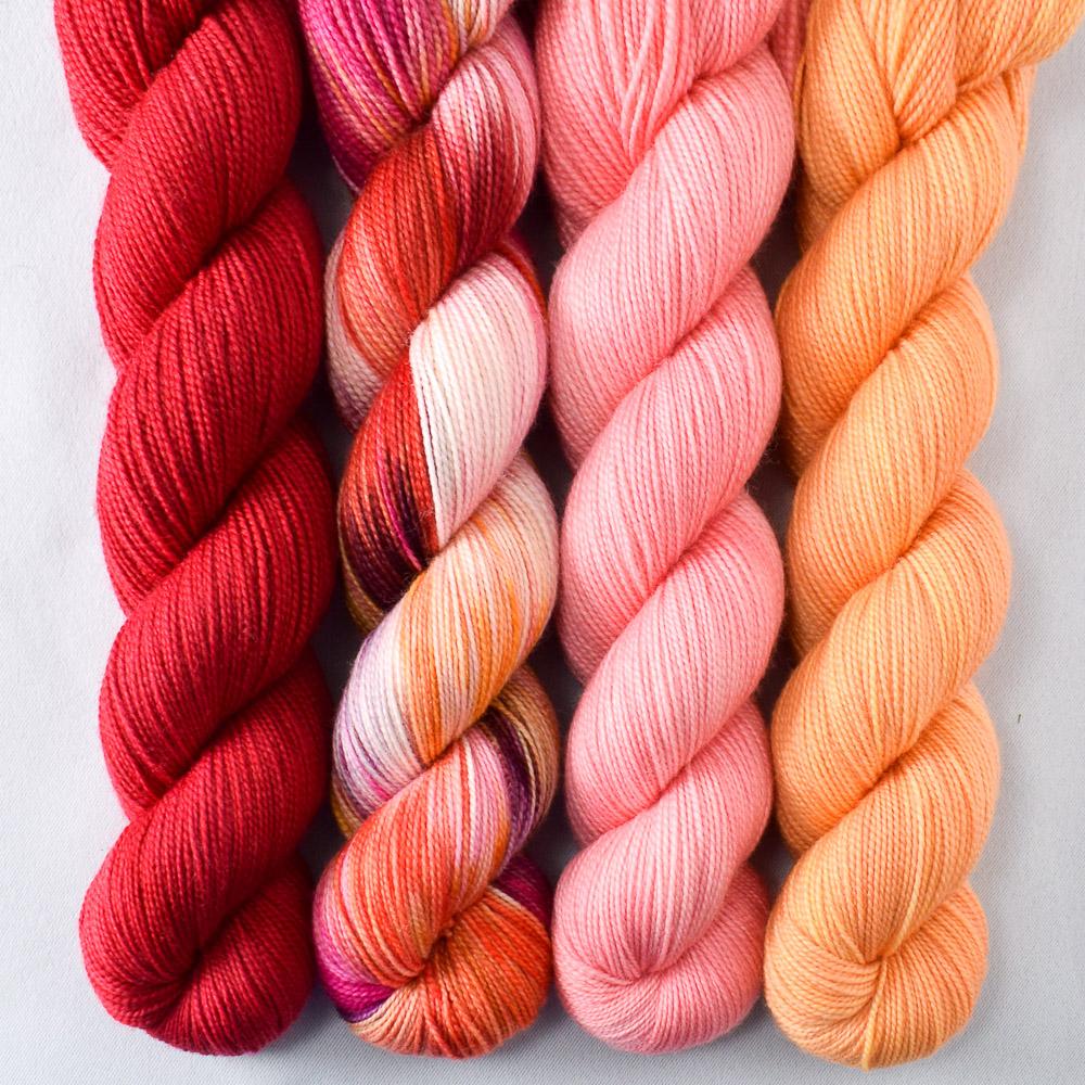 Bloomin Pansies, Rhodochrosite, Sugar Maple 1, Whitsunday - Miss Babs Yummy 2-Ply Quartet