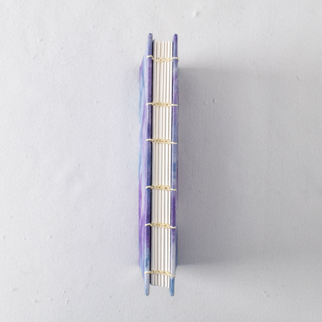 Medium Handmade Journal with Blue and Purple Hand Dyed Cover