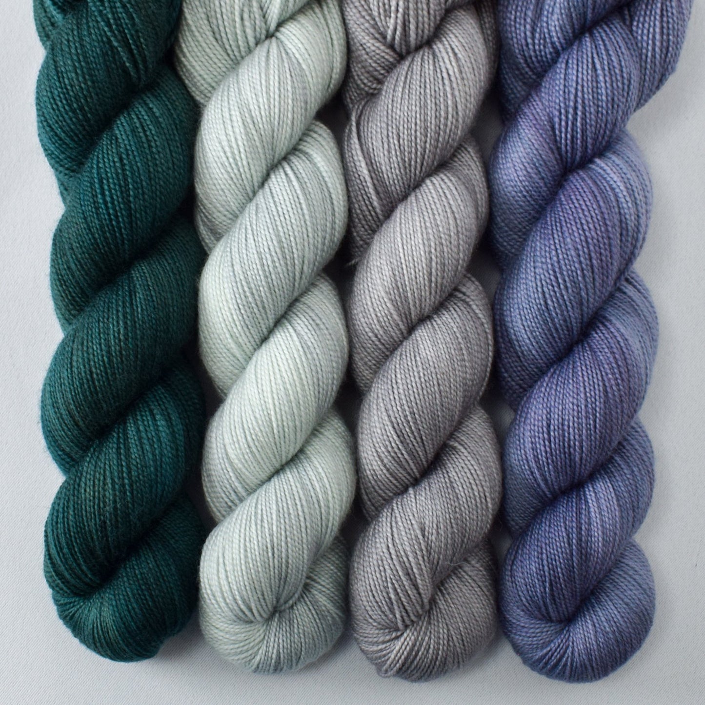 Blue Mussel, Smoke, Through the Fog, Topaz - Miss Babs Yummy 2-Ply Quartet