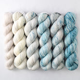 Blue with White Peppercorn - Miss Babs Lace and Fade Boxy Set