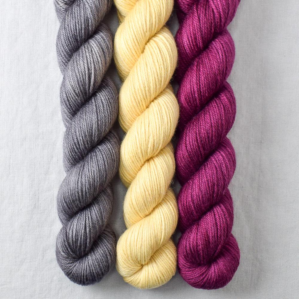 Bougainvillea, Oxidized Silver, Wheaten - Miss Babs Yowza Mini Trio