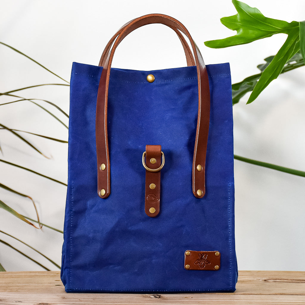 Cobalt Bag No. 2 with Brown Leather - On the Go Bag