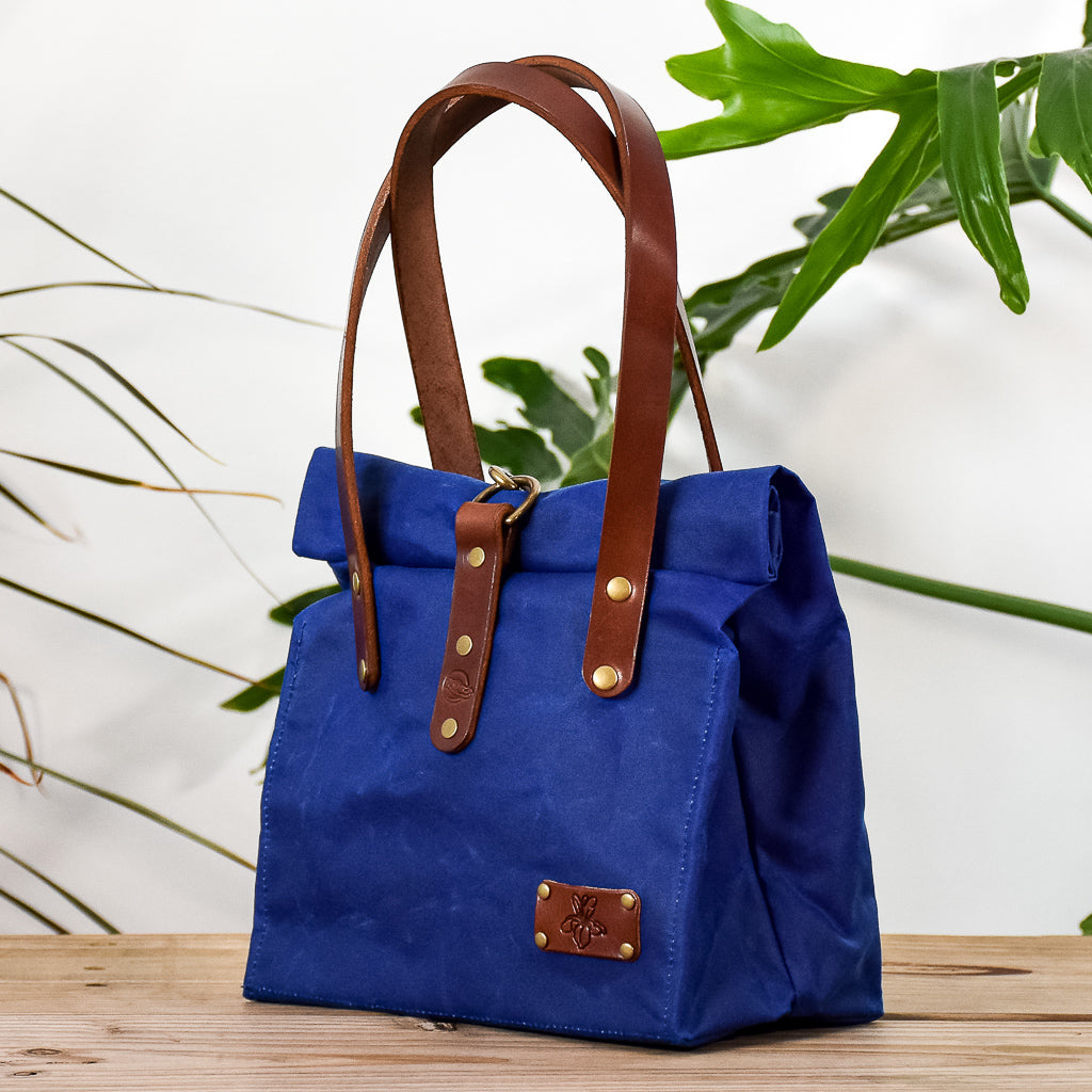 Cobalt Bag No. 2 with Brown Leather - On the Go Bag