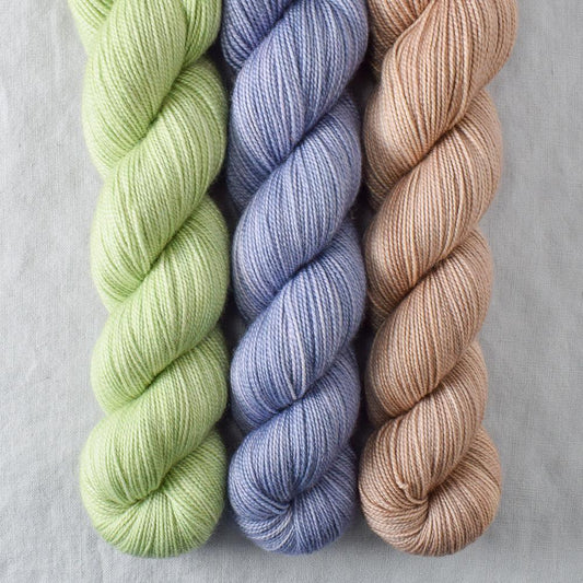 Chalcedony, Milk Chocolate, Spring Green - Miss Babs Yummy 2-Ply Trio