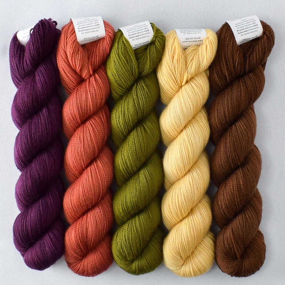 Chocolate, Embossed, Glowing Lantern, Moss, Wolfsbane - Miss Babs Shawlography Set