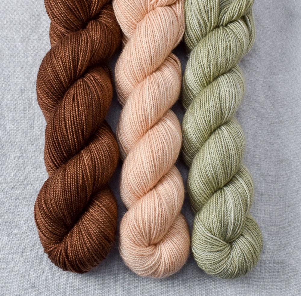 Chocolate, Leaves, Muslin - Miss Babs Yummy 2-Ply Trio