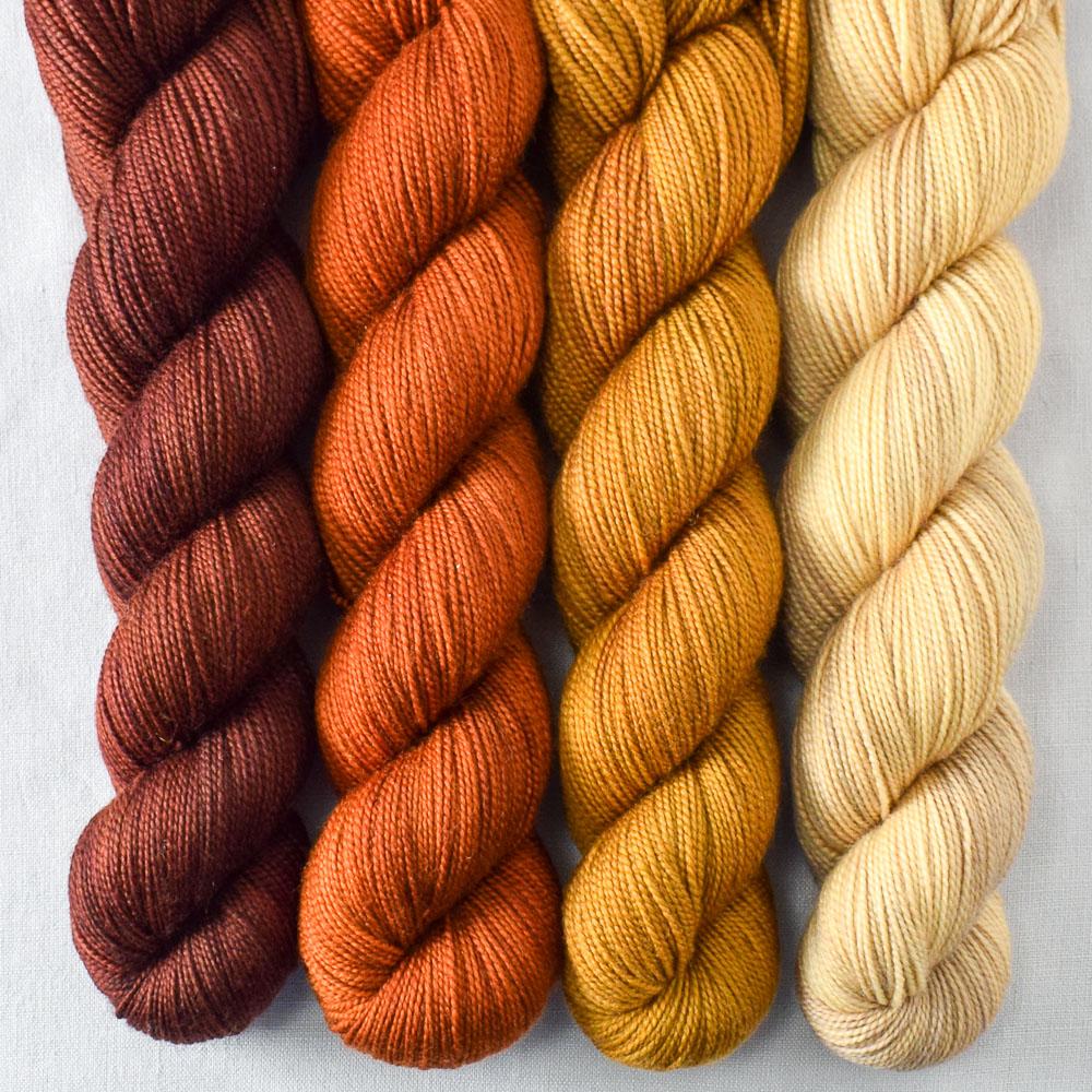 Cygnus, Old Gold, Russet, Sandy Cove - Miss Babs Yummy 2-Ply Quartet