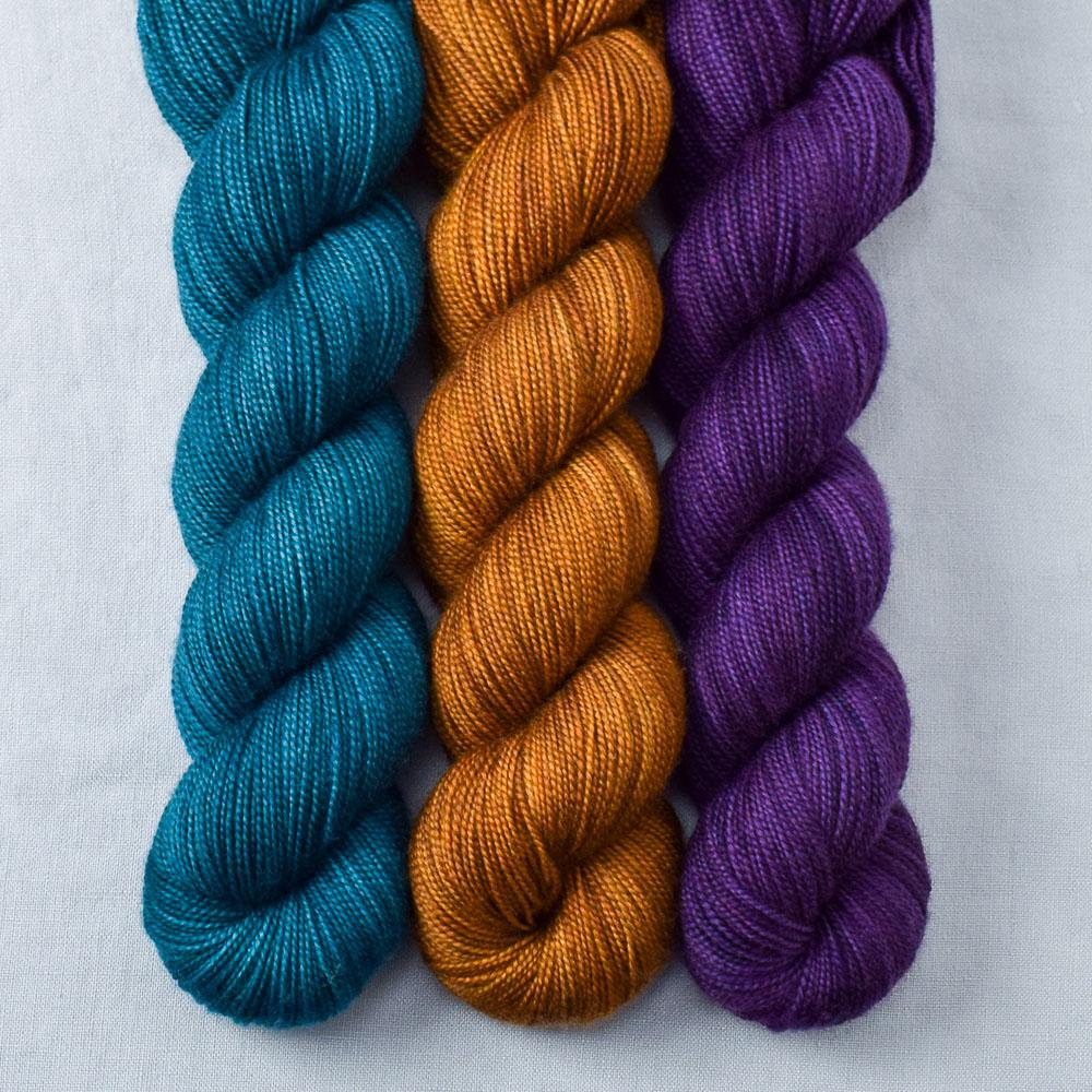 Dark Aquarius, Dark Roast, Lilacs - Miss Babs Yummy 2-Ply Trio