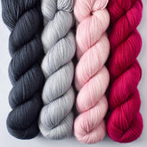 Dark Cassiopeia, Pewter, Quicksilver, Sugar - Miss Babs Yummy 2-Ply Quartet