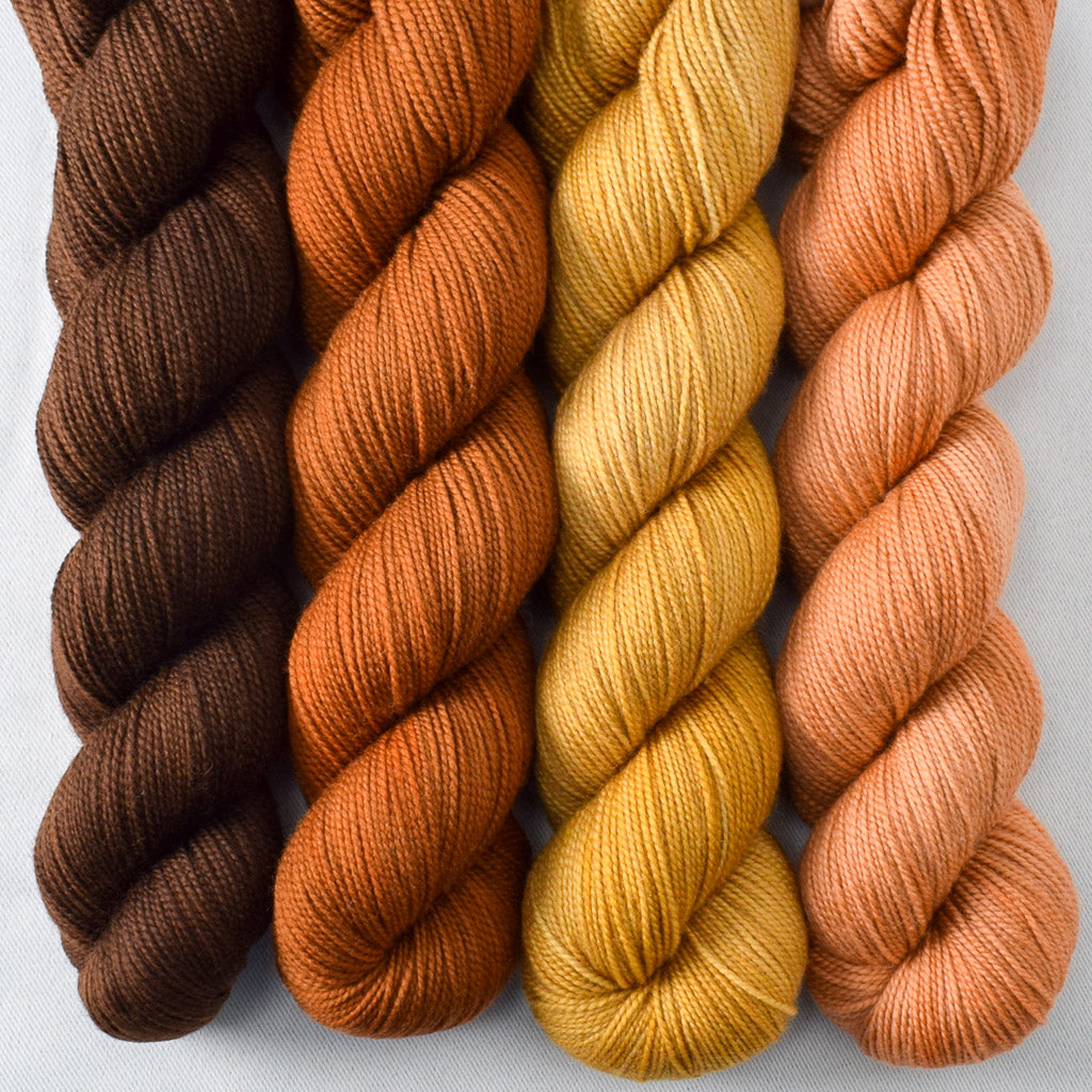 Dark Chocolate, Roasted Pumpkin, Filigree, Big Sur - Miss Babs Yummy 2-Ply Geogradient Set