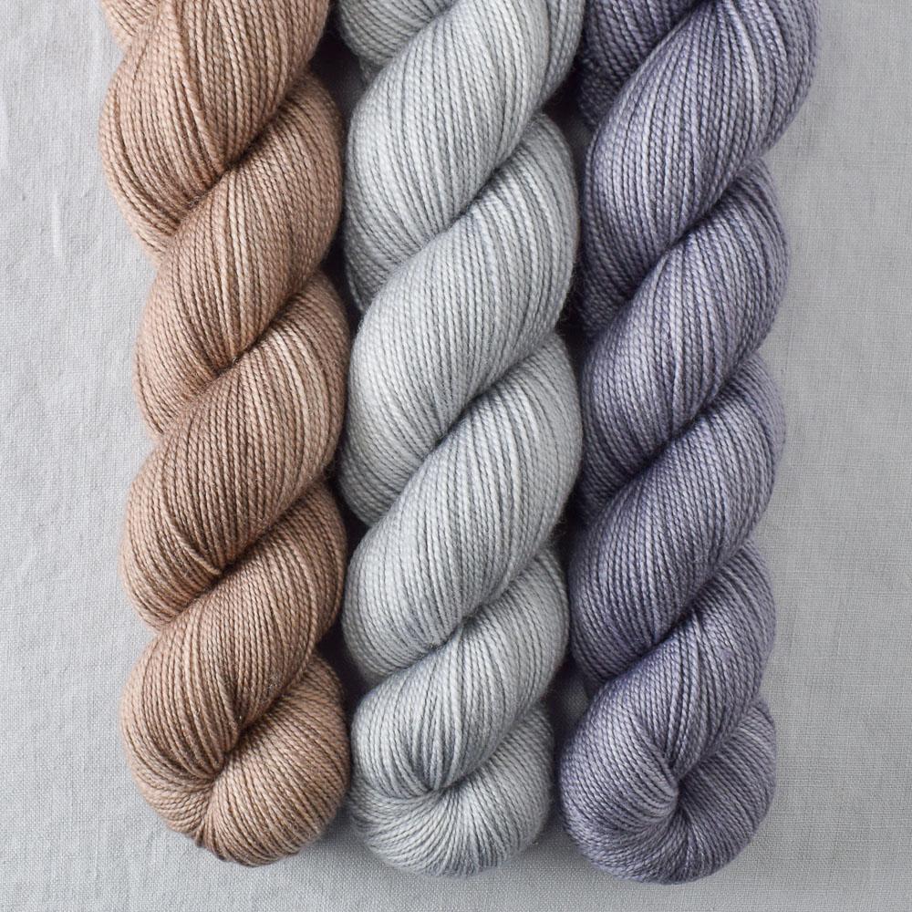 Dark Parchment, Dried Lavender, Quicksilver - Miss Babs Yummy 2-Ply Trio