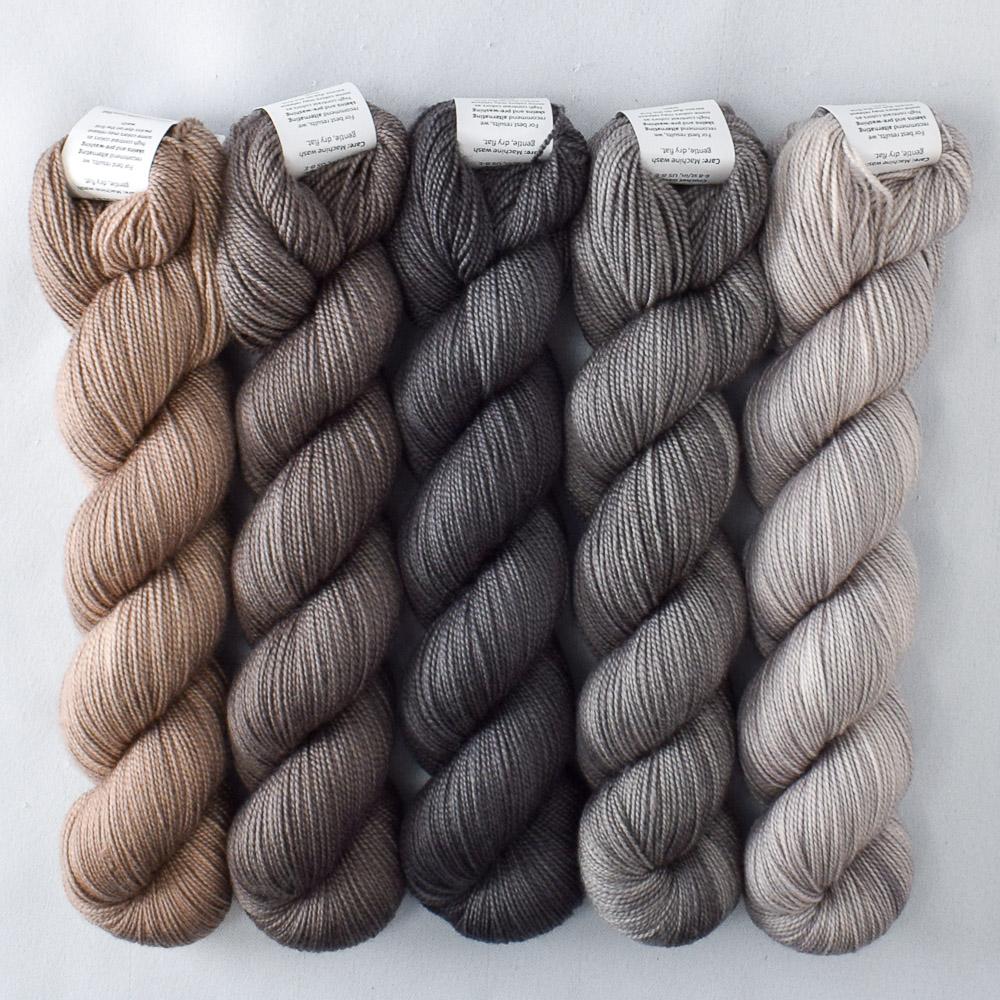 Dark Parchment, Enif, Field Mouse, Lace Murex, Lycan - Miss Babs Shawlography Set
