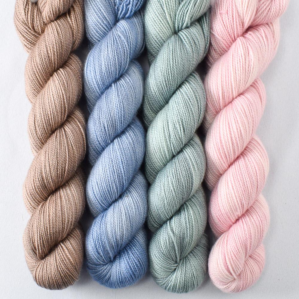 Dark Parchment, Oak Moss, Stonewashed, Sugar - Miss Babs Yummy 2-Ply Quartet