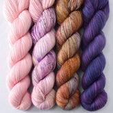 Dark Sugar, Radiant Cloudscape, Harvest Plenty, Lilacs - Miss Babs Yummy 2-Ply Quartet