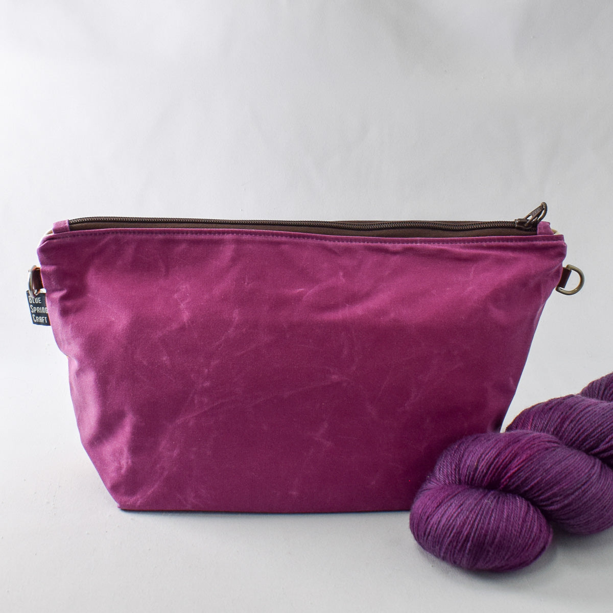 Deep Fuchsia with Purple Bubbles Bag No. 5 - The Large Zip Project Bag